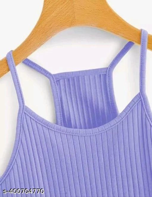 Cotton Spaghetti Strap Tank Top for Women (Purple, XS)