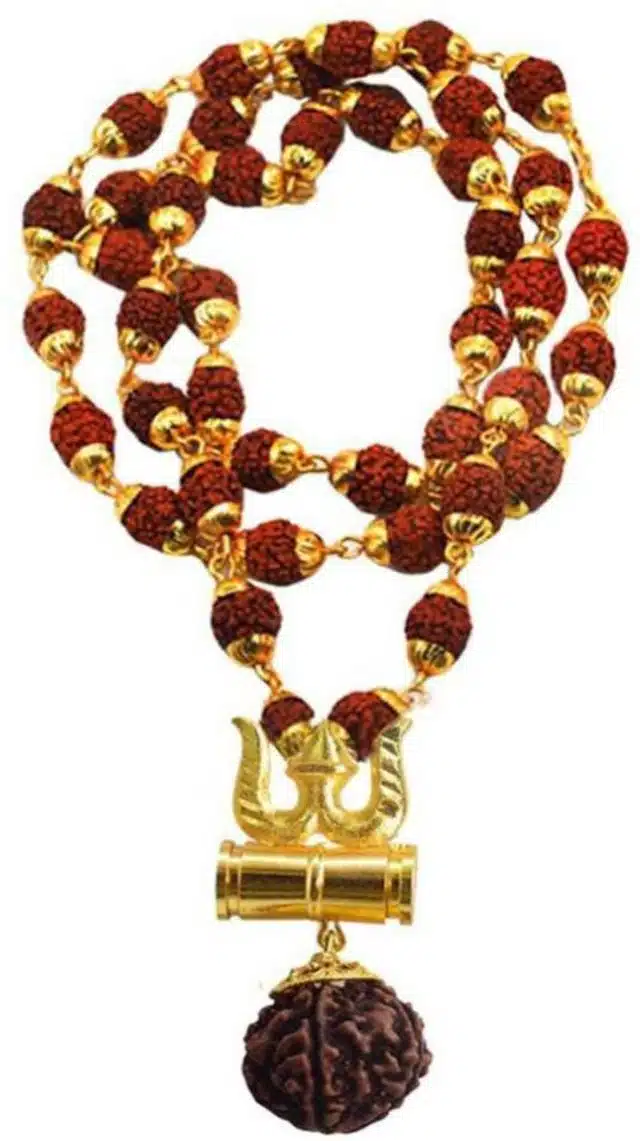 Religious Rudraksha Mala with Pendant (Multicolor)