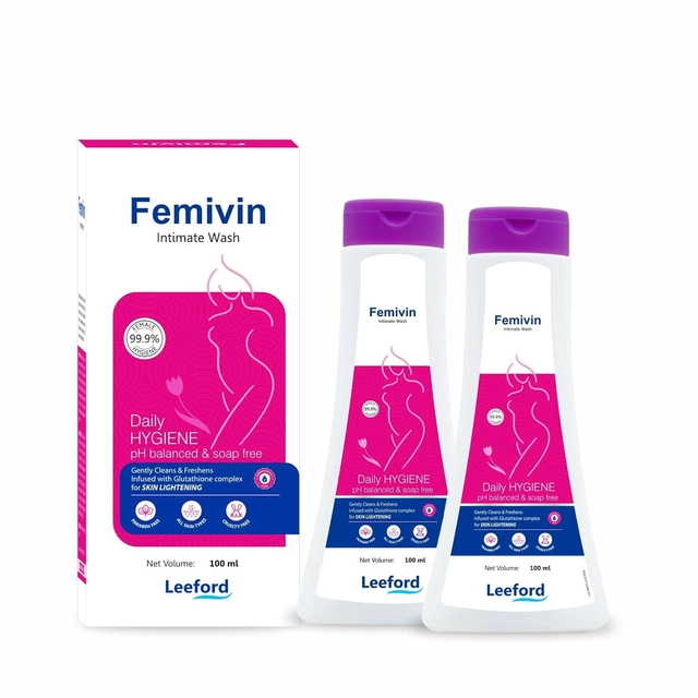 Femivin Intimate Wash for Women (100 ml, Pack of 2)