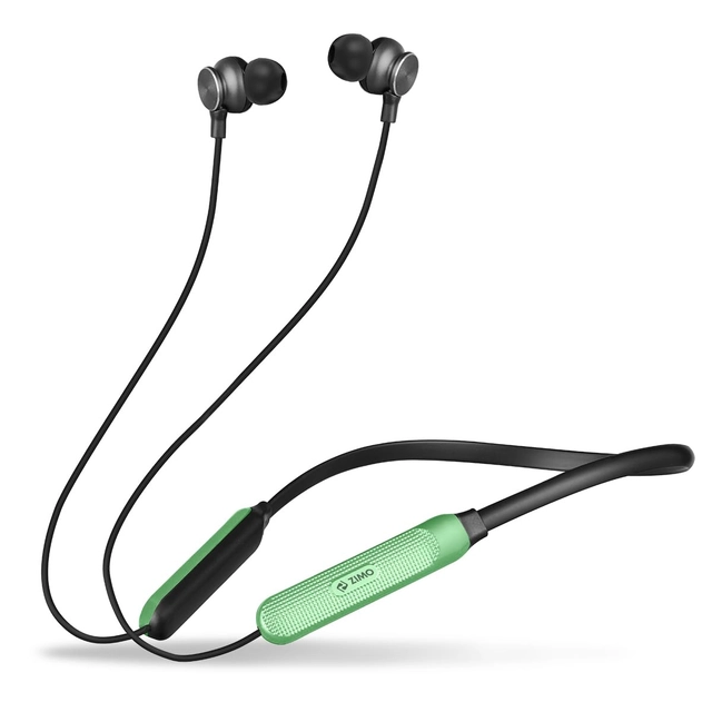 Zimo Wireless Bluetooth in-Ear Neckband (Black & Green)