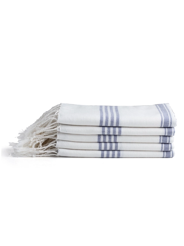 Cotton Solid Face & Hand Towels (Blue, Pack of 5 ) (34x14 inches)