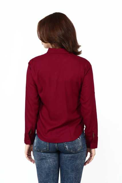 Inspire The Next Rayon Shirt for Women (Wine, XL) (ITN-229)