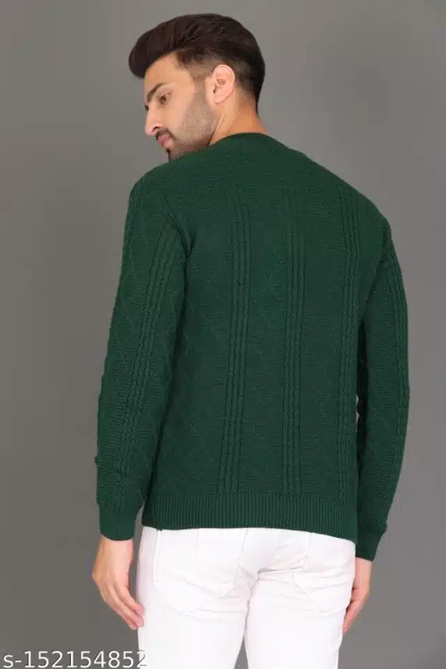 Woolen Sweater for Men (Green, M)
