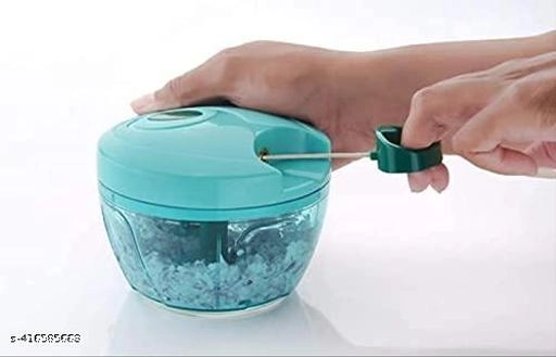 Plastic Manual Vegetables & Fruits Chopper (Blue, 350 ml)