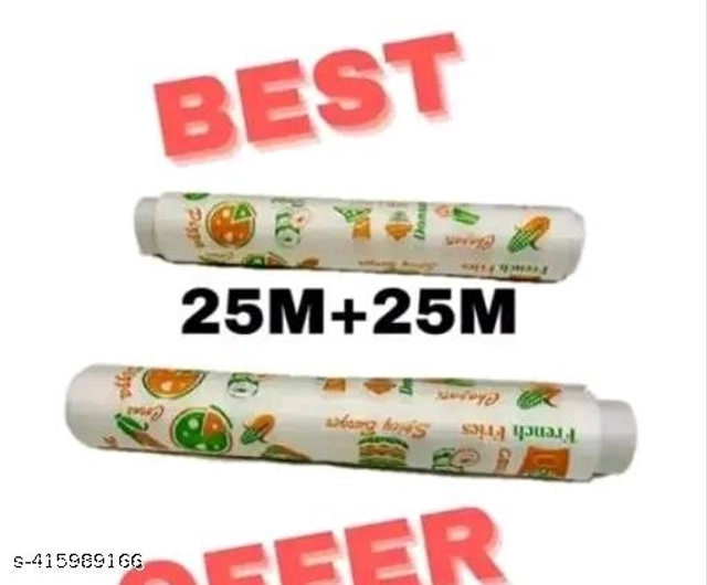 Food Wrapping Roll Paper (White, 25 m) (Pack of 2)