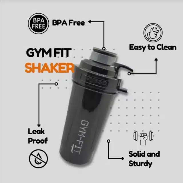 Gym Shaker Bottle with Steel Blender Ball (Assorted, 750 ml)