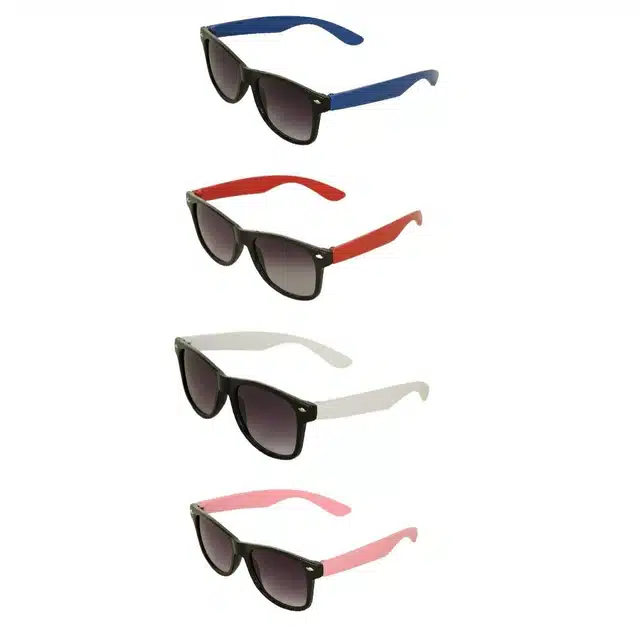 UV Protected Sunglasses for Kids (Pack of 4) (Multicolor, 4-10 Years)