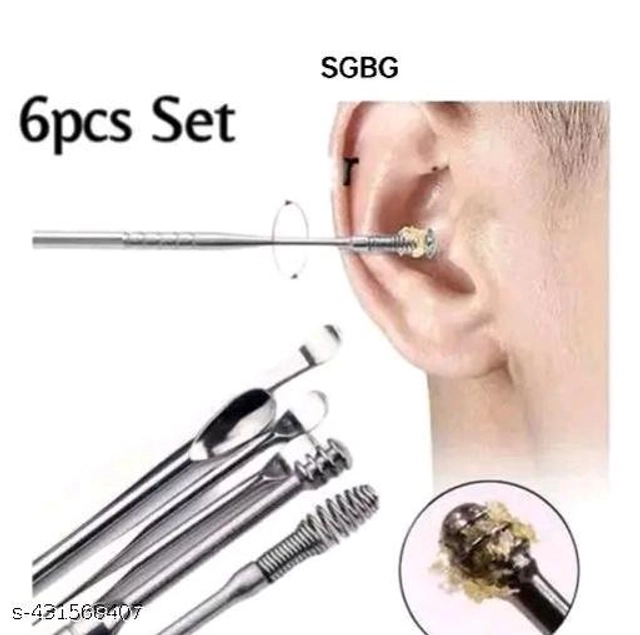 Stainless Steel 5 Pcs Ear Cleaning Set (Silver, Set of 1)