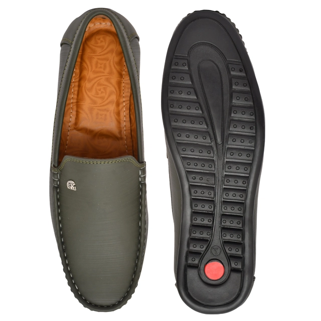 Loafers for Men (Olive, 6)