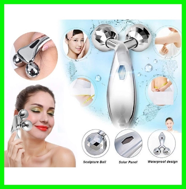 3D Face Massage Roller (Silver)