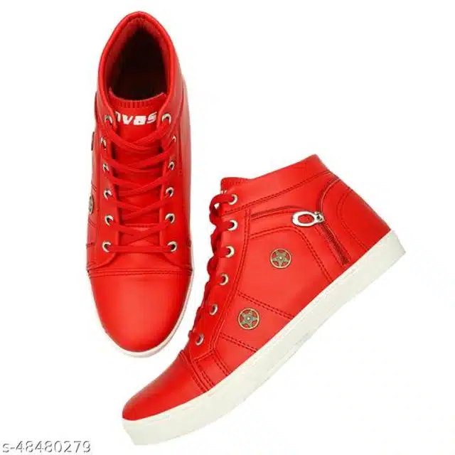 Casual Shoes for Men (Red, 6)
