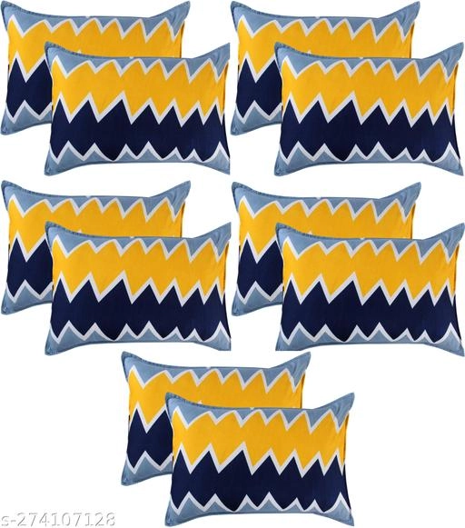 Polycotton Pillow Covers (Multicolor, 17x27 inches) (Pack of 10)