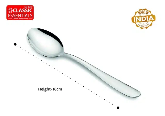Classic Essentials Stainless Steel Table Spoon For Home/Kitchen, Set Of 6 Pcs.