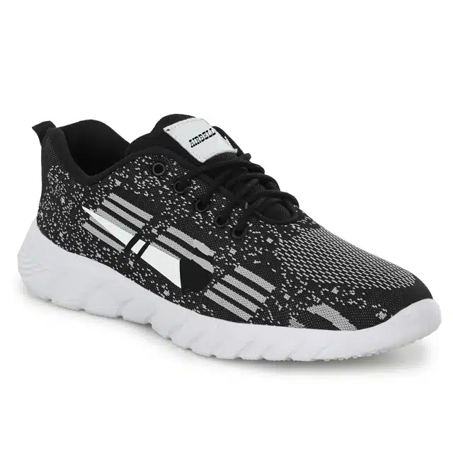 Men's Lace Up Casual Shoes (Black, 8) (JF-42)