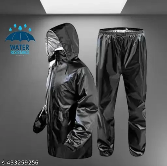 Plastic Raincoat for Men (Black, Free Size)