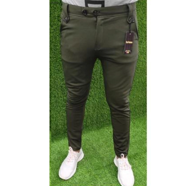 Lycra Jogger Perfect Fit Trackpants for Men (Olive, 28)