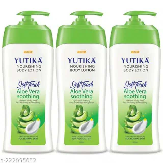 Yutika Soft Touch Aloe Vera Body Lotion (500 ml, Pack of 3)