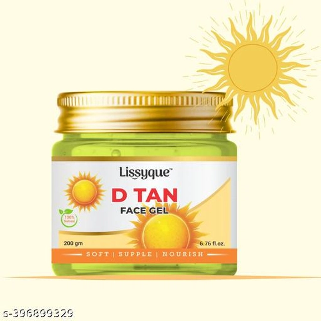  Lissyque D-Tan Gel, Face And Hair, Ideal For Acne Scars, Dark Circles, Moisturising, Soothing, Multipurpose Gel - 200 gm