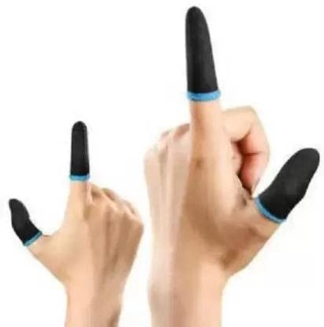 Fiber Anti-Slip Thumb Sleeves (Black & Blue, Set of 20)