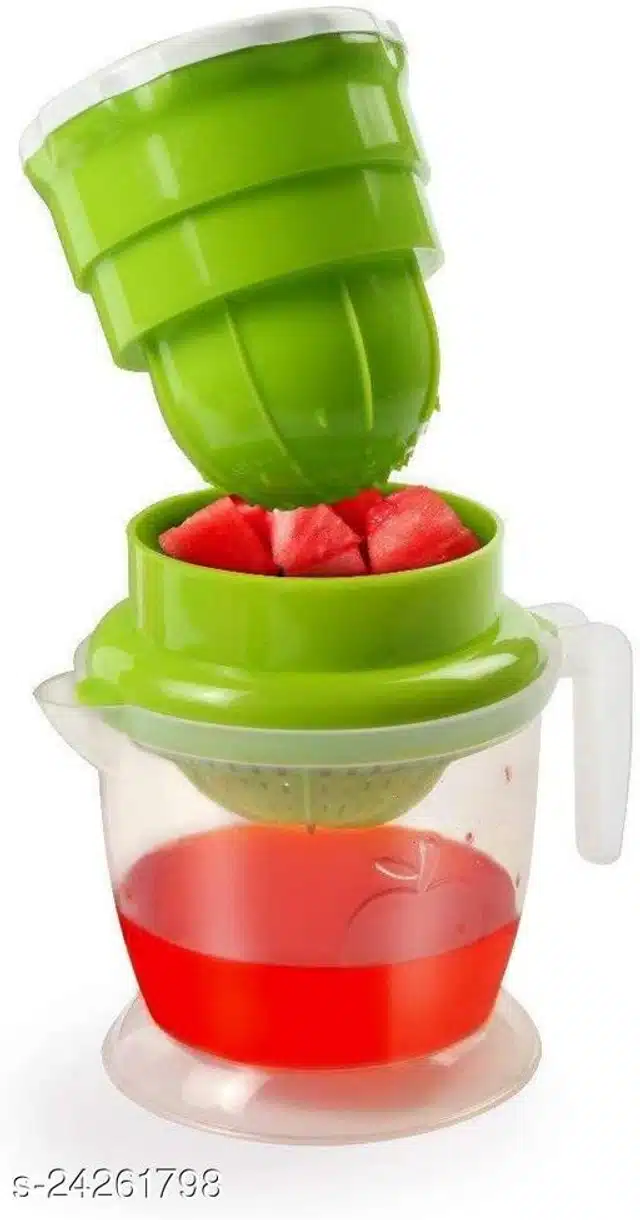 Plastic Manual Juicer (Green, 200 ml)