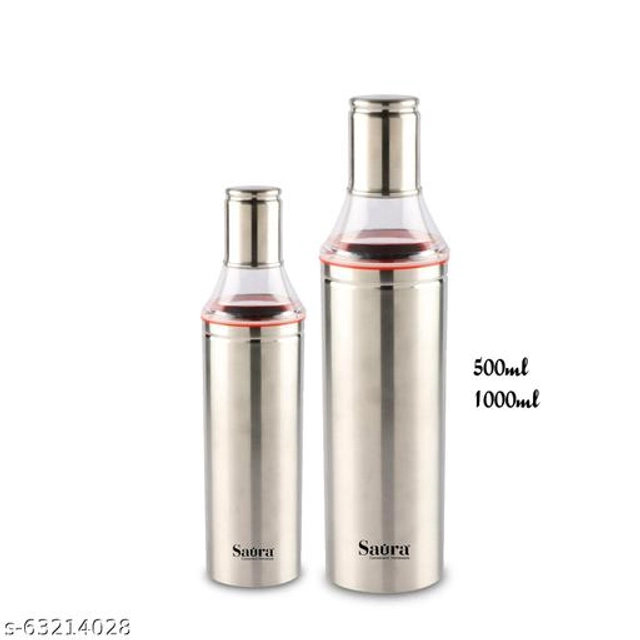 Stainless Steel Oil Dispenser (Multicolor, Set of 2)