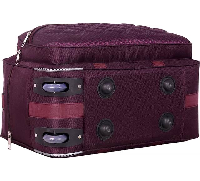 Polyester Solid Waterproof Duffel Bag with Wheels (Purple, 60 L)