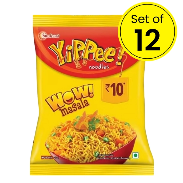 Sunfeast Yippee! Noodles Wow Masala 12X50 g (Pack of 12)