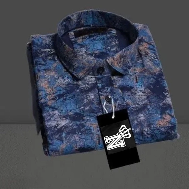 Full Sleeves Printed Shirt for Men (Multicolor, S)