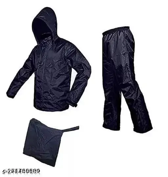 Plastic Raincoat for Men (Black, Free Size)