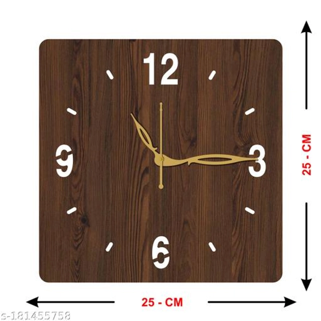 Wooden Wall Clock for Home (Brown)