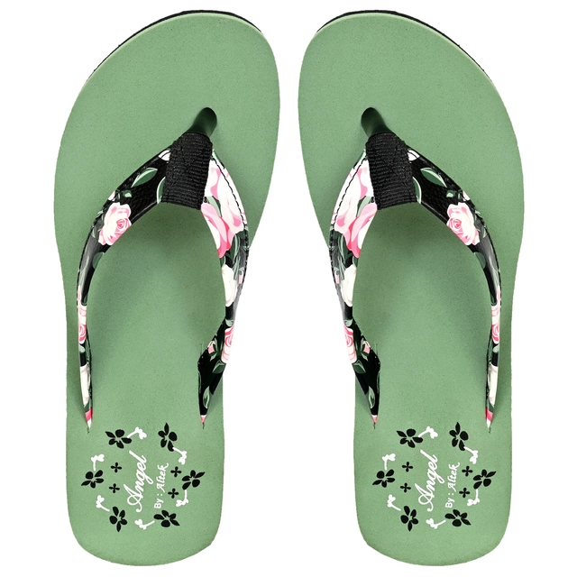 Flip-Flops for Women (Green, 4)