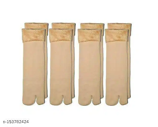 Spandex Winter Socks for Women (Beige, Set of 4)