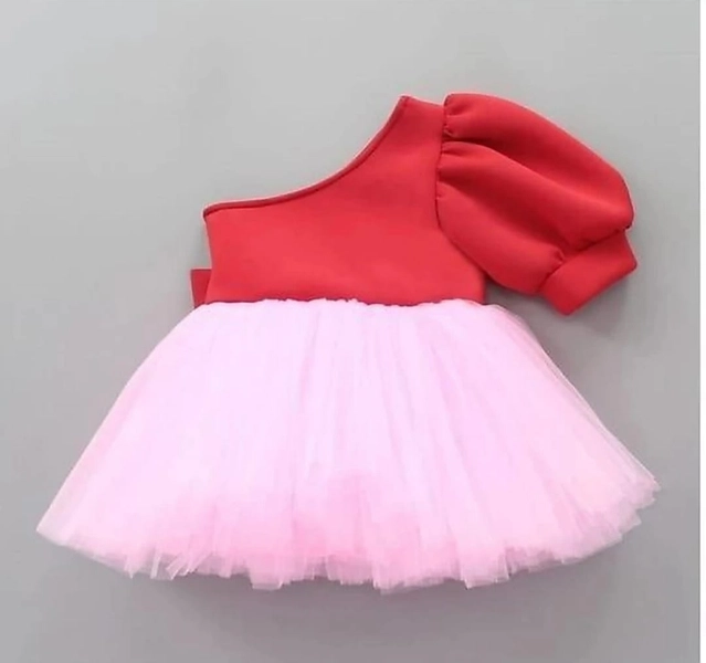 Net Frocks for Girls (Red & Pink, 1-2 Years)