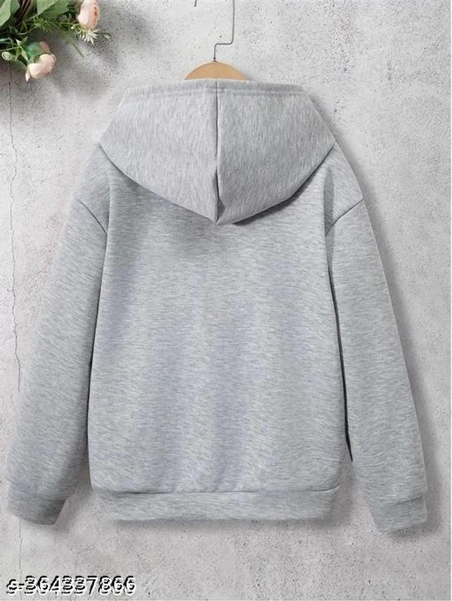 Cotton Blend Sweatshirt for Girls (Grey, 2-3 Years)