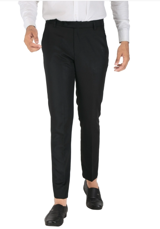 Poly Viscose Solid Trouser for Men (Black, 28)