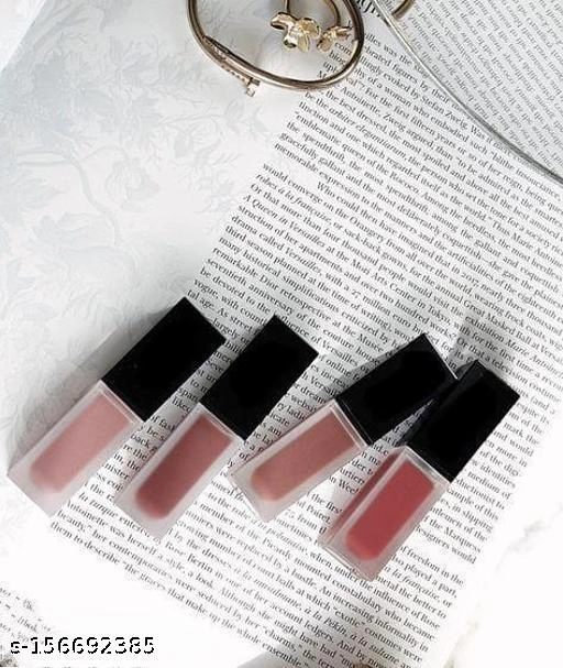 Liquid Lipstick for Women (Multicolor, Pack of 4)