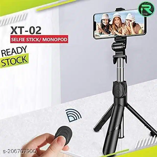 Extendable Remote Operated Selfie Stick Tripod (Black, 27 inches)