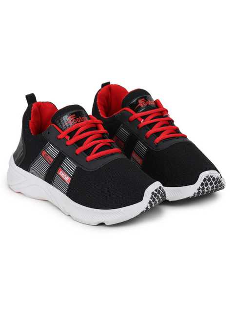 Footox Casual Men Casual Shoes (Black & Red, 6) (FF-49)