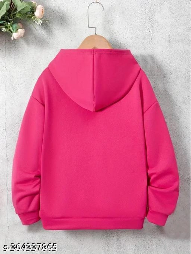 Cotton Blend Sweatshirt for Girls (Pink, 2-3 Years)