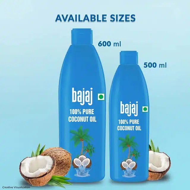 Bajaj 100% Pure Coconut Oil 600 ml (Bottle)