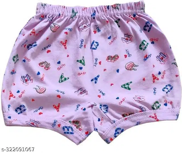 Cotton Briefs for Girls (Multicolor, 0-3 Months) (Pack of 12)