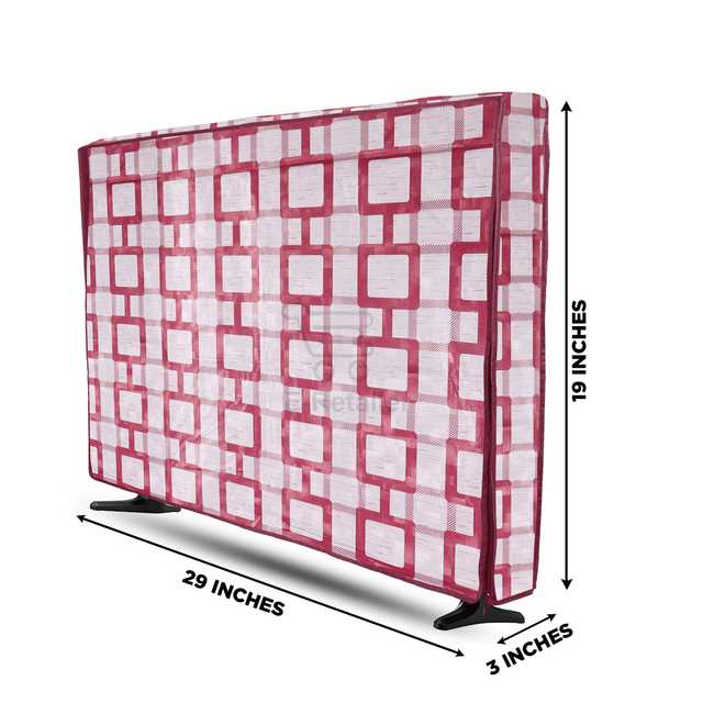 E-Retailer Transparent LCD/LED T.V Protector Cover With Zipper Enclosure for 32 Inch Suitable for All Major Brand & Model (Red, 29x3x19 Inches) (ER-242)