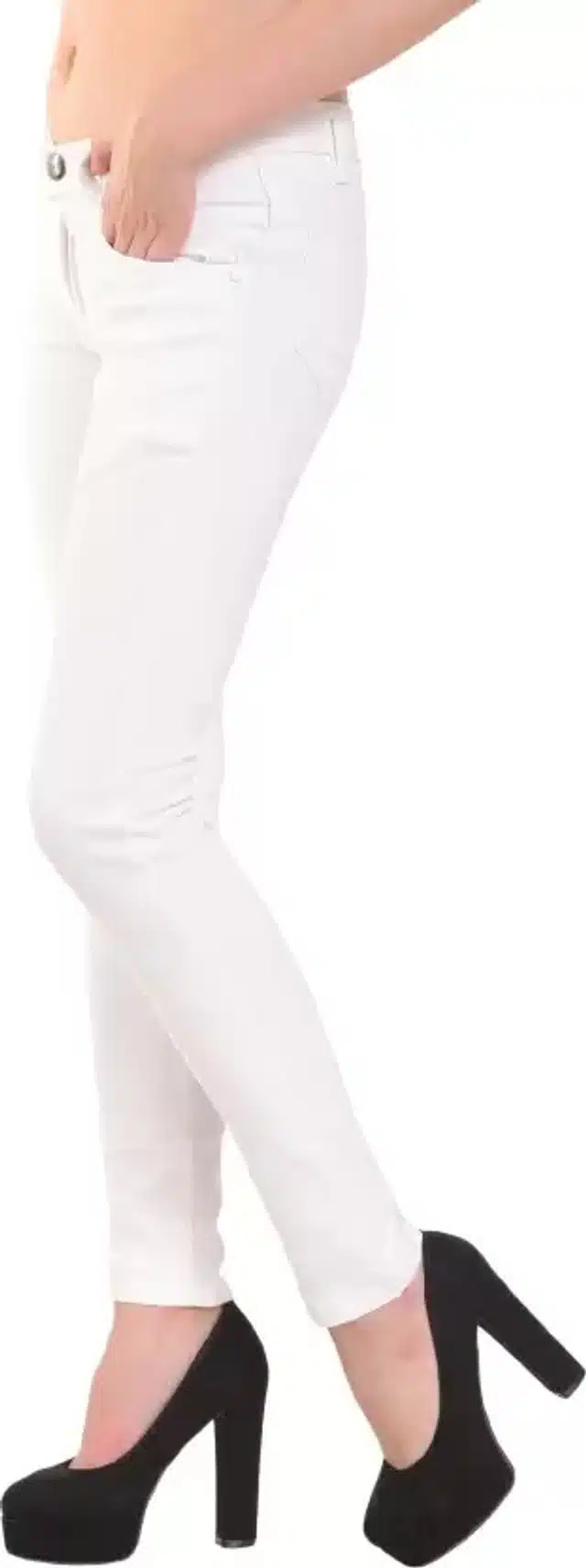 Stretchable Jeans for Women & Girls (White, 28)