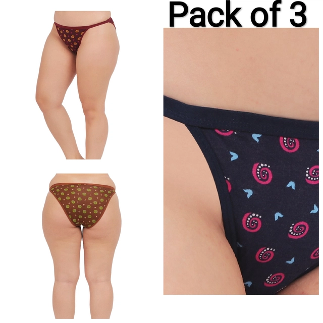 Cotton Printed Panties for Women (Multicolor, 26) (Pack of 3)