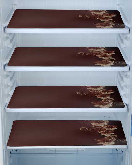 WISHLAND 1 Pc Fridge Cover for Top with 6 Pockets, 1 Handle Cover, 4 Fridge Mats (Set of 6, 21X39 inch) (A-243)