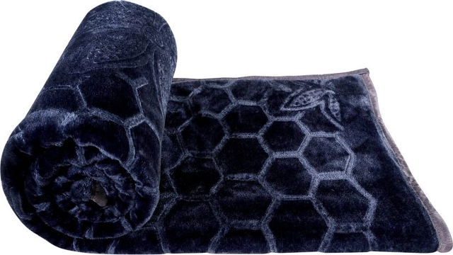 Home Sizzler Grey Geometric Double Mink Blanket (Pack Of 1)