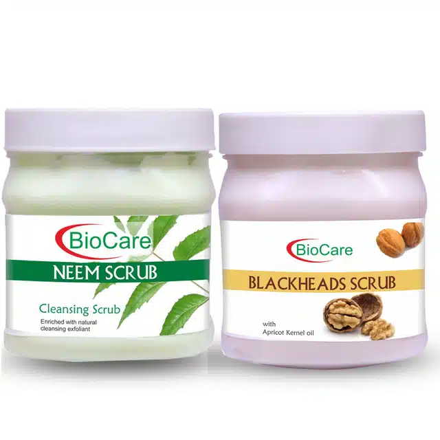 Biocare Neem Scrub (500 ml) with Blackheads Scrub (500 ml)  (Combo of 2) (A-123)
