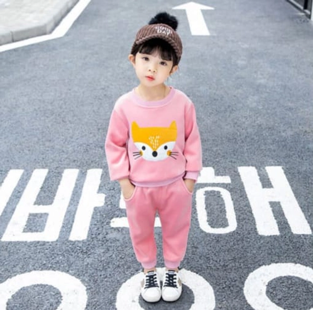 Hosriey Clothing Set for Girls (Pink, 1-2 Years)