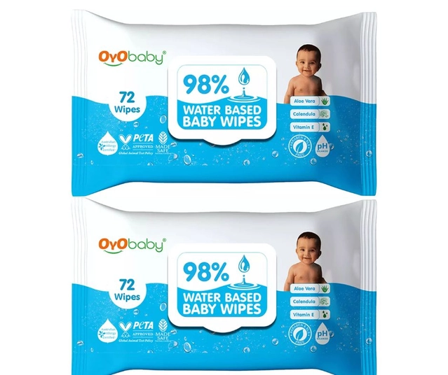 OYO 72 Pcs Baby Wipes (Pack of 2)