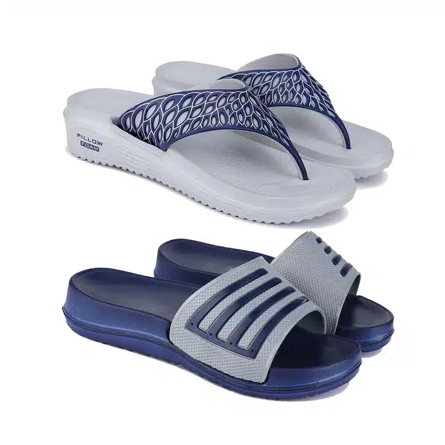 Combo of Flip Flops & Sliders for Women (Pack of 2) (Multicolor, 7)